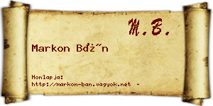 Markon Bán névjegykártya